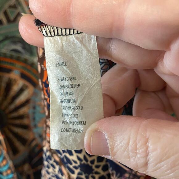 Haute Society Boho Sheer Kimono Jacket Sz S – Mandala Print, Open Front artsy - Picture 5 of 6